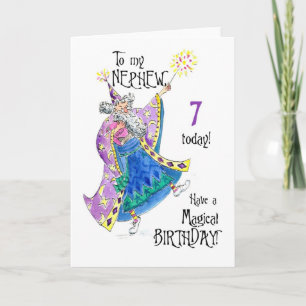 Magicien 7e carte d'anniversaire pour Nephew