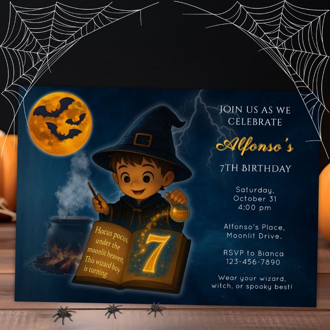 Magicien Boy Invitation d'anniversaire (Créateur téléchargé)