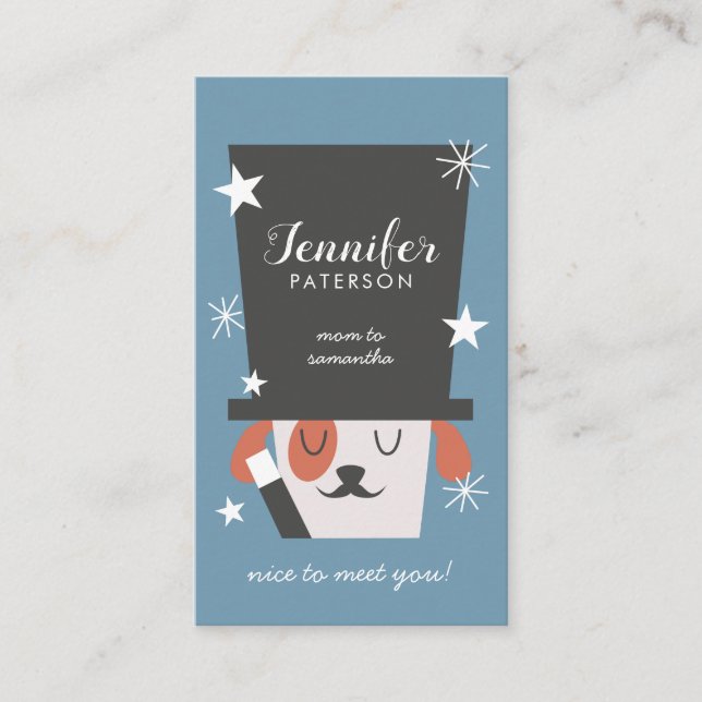 Magicien mignon de chien de carte de contact de (Devant)