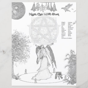 Magick Circle Word Search Coloring Page Paper