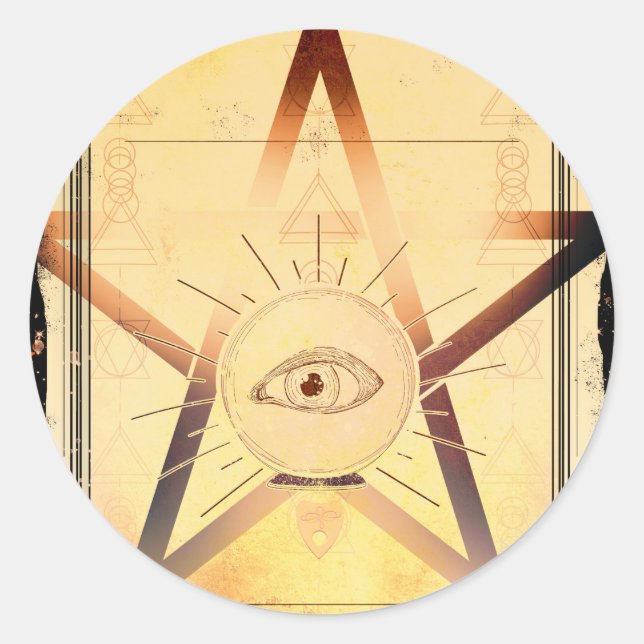 Magick Mystical Ansammlung Fortune Teller Eye Part Runder Aufkleber (Vorderseite)
