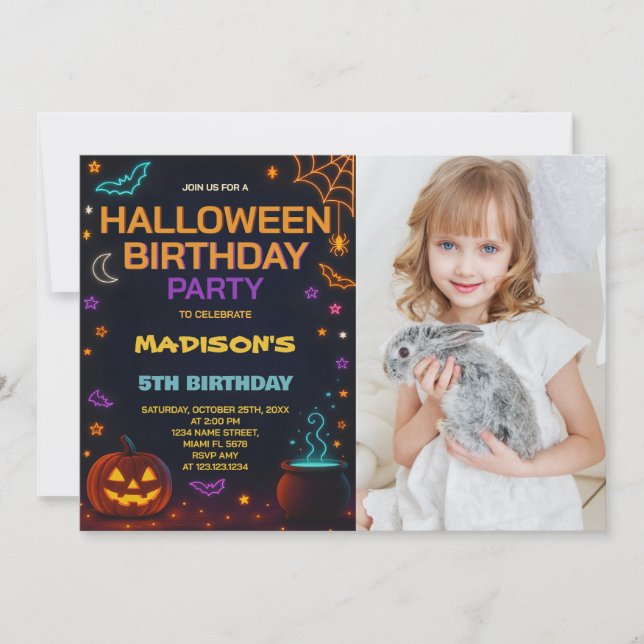 Magie & Assistant Halloween Invitation d'anniversa (Devant)