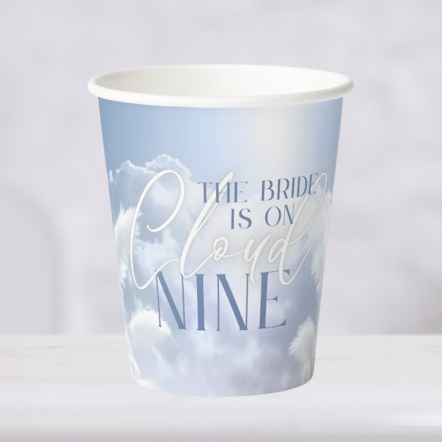 Magie auf Cloud Nine 9 Pampas Brautparty Pappbecher (Magical Fantasy On Cloud Nine 9 Pampas Bridal Shower Paper Cups | She's on cloud 9)