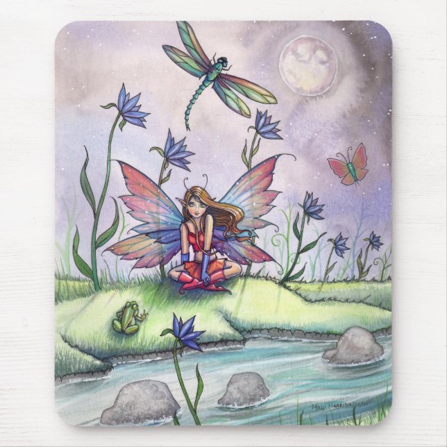 Magie bei Dämmerung Feen-Libelle-Mauspad Mousepad (Vorne)