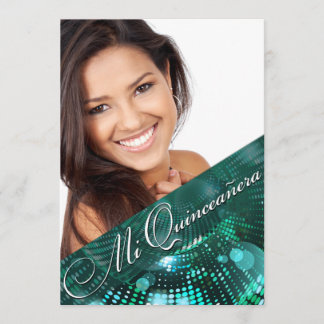 Magie beleuchtet Foto aquamarines Quinceanera - Einladung