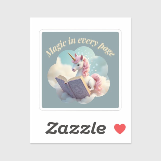 Magie dans chaque page - Sticker Unicorn mignon (Feuille)