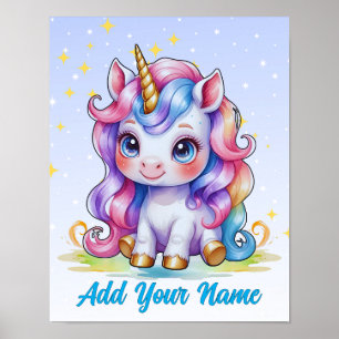 Magie de licorne et étoiles – Art mural personnali