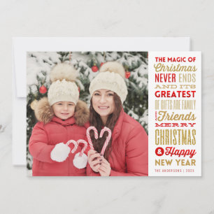MAGIE DE NOËL  carte photo de typographie de vacan