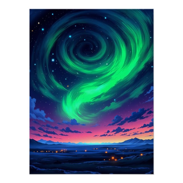 Magie der Nordlichter Poster (Vorderseite)