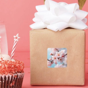 Magie der rosa Blüten Quadratischer Aufkleber