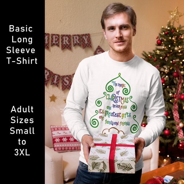 Magie der Weihnachtstypografie in Baumform, ZSG T-Shirt (Magic of Christmas Typography in Tree Shape, ZSG T-Shirt)