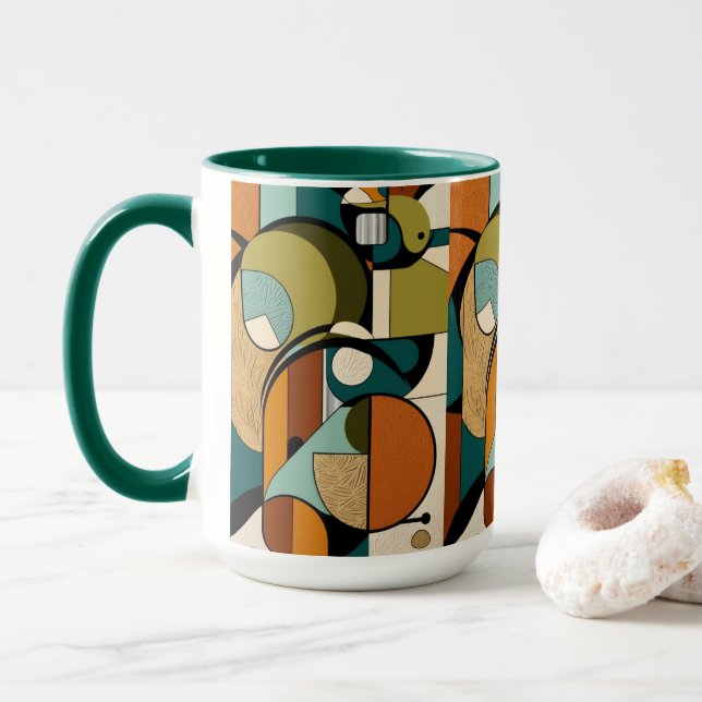 Magie des Mittelalters | Olive & White Tasse (Mit Donut)