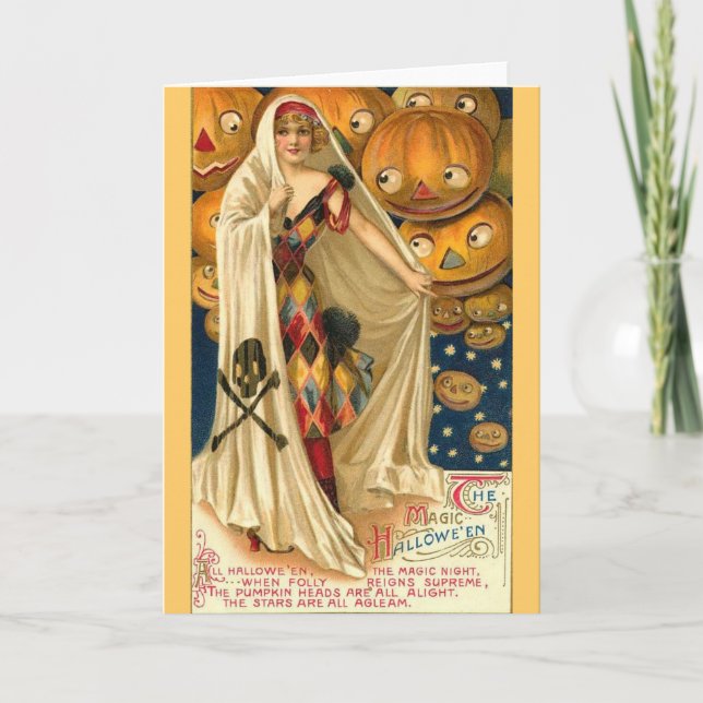 Magie Halloween Karte (Vorderseite)