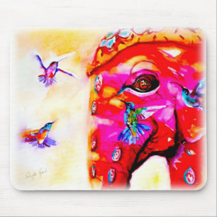 "Magie in allen Größen" Kolibris u. Elefant-Druc Mousepad