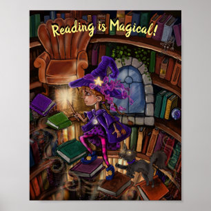 Magie in der Bibliothek 'Lesen ist Magisch' Poster