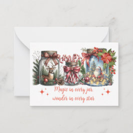 Magie in jedem Jar Weihnachten Hirsch Santa Candy Mitteilungskarte