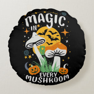 Magie in jedem Pilz! Rundes Kissen