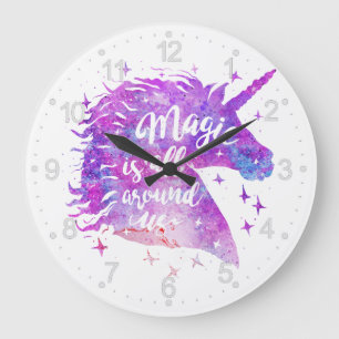 Magie ist allgegenwärtig - Hintergrundfarbe wählen Große Wanduhr