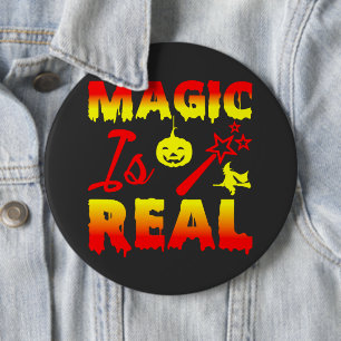 Magie ist echter Halloween Pumpkin Hexe Zauber Wan Button
