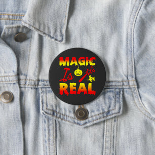 Magie ist echter Halloween Pumpkin Hexe Zauber Wan Button