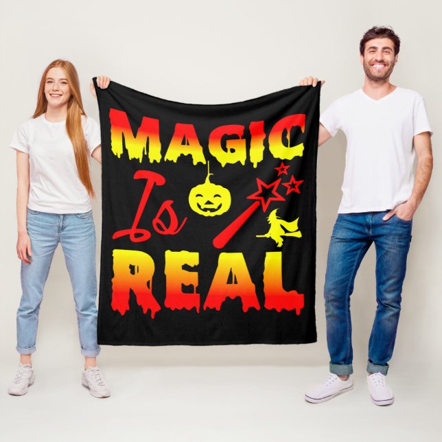 Magie ist echter Halloween Pumpkin Hexe Zauber Wan Fleecedecke (Beispiel)