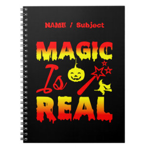 Magie ist echter Halloween Pumpkin Hexe Zauber Wan Notizblock