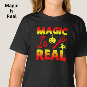 Magie ist echter Halloween Pumpkin Hexe Zauber Wan T-Shirt