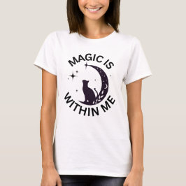 Magie ist in mir Katze + Mond  T-Shirt