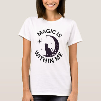 Magie ist in mir Katze + Mond T-Shirt