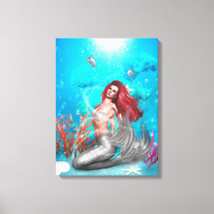 Magie Mermaid Wrapped Canvas Leinwanddruck