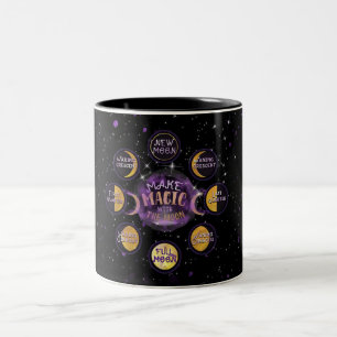 Magie mit dem Mond Mondzyklus Phasen Zweifarbige Tasse