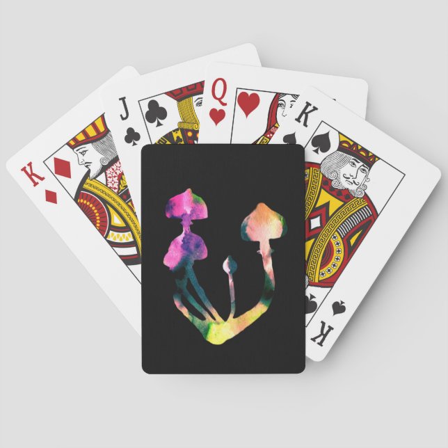 Magie Pilze Wasserfarben Kunst Spielkarten (Rückseite)