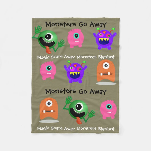 Magie-Scare-Away-Monster Fleecedecke (Vorderseite)