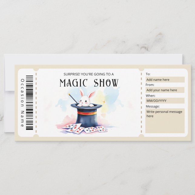 Magie-Show Geschenkgutschein Vorlage (Vorderseite)