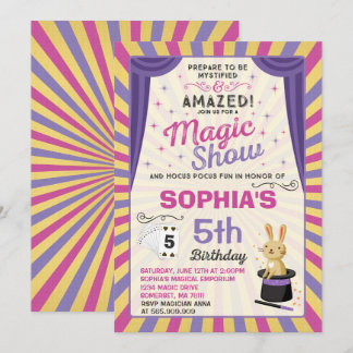 Magier-Geburtstags-Einladungs-magisches Show-Party Einladung
