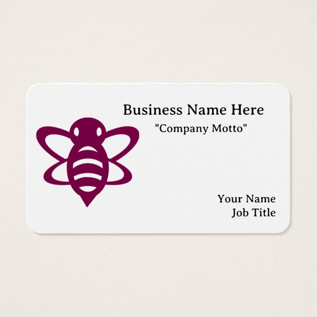 Maginta Minimalistisch Bee Business Card (Vorderseite)