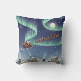 Magique ciel de Noël Coussin de jet Santa