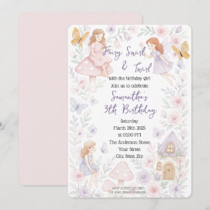 Magique Fairy Garden Invitation d'anniversaire