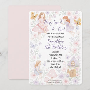 Magique Fairy Garden Invitation d'anniversaire