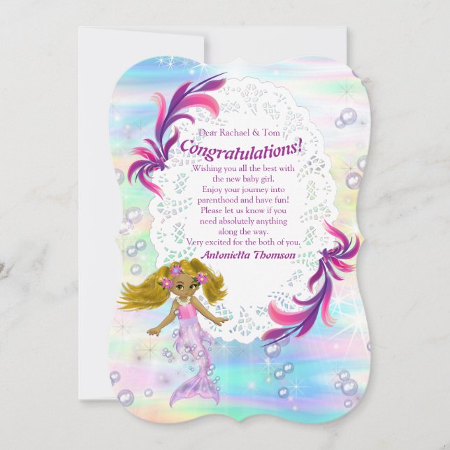 Magique Rainbow Baby Mermaids Carte de félicitatio (Devant)