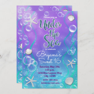 Magique Sous La Mer Invitation Fête Anniversaire