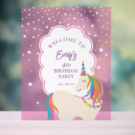Magique Unicorn Hot rose Girl Birthday Welcome