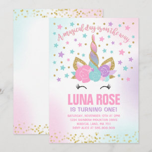 Magique Unicorn Invitation Anniversaire Unicorn Pa