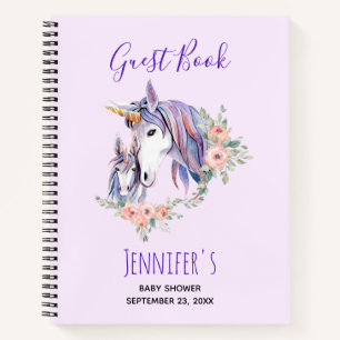 Magique Unicorn Maman & Baby shower Livre d'invité