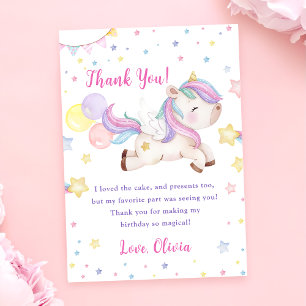 Magique Unicorn Rainbow Carte de remerciements d'a