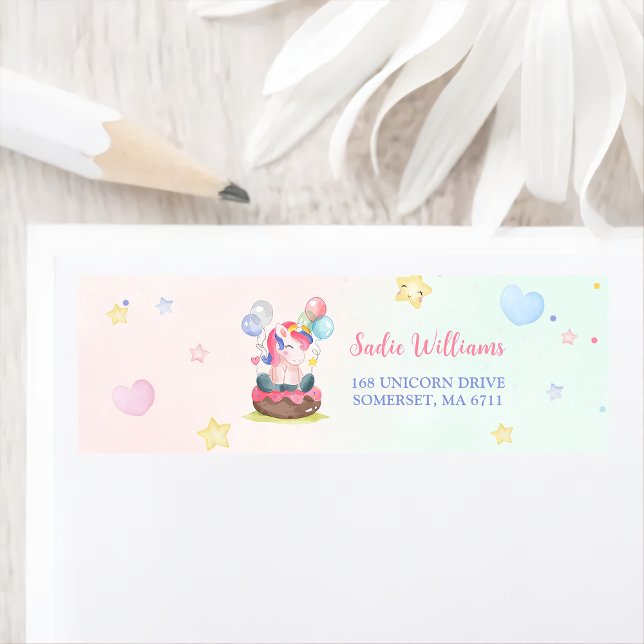 Magique Unicorn Rainbow Étiquette de fête d'annive (Créateur téléchargé)