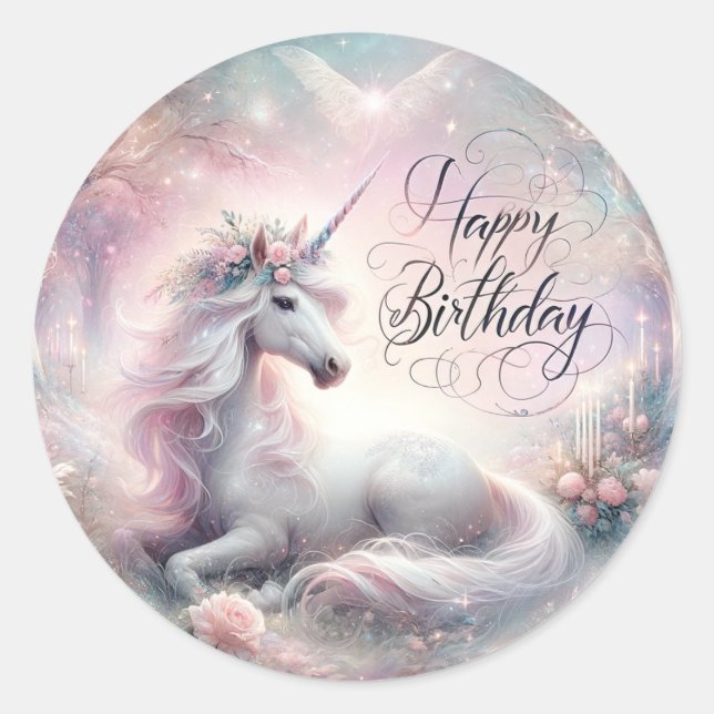 Magique Unicorne Anniversaire Bash : Stickers (Devant)