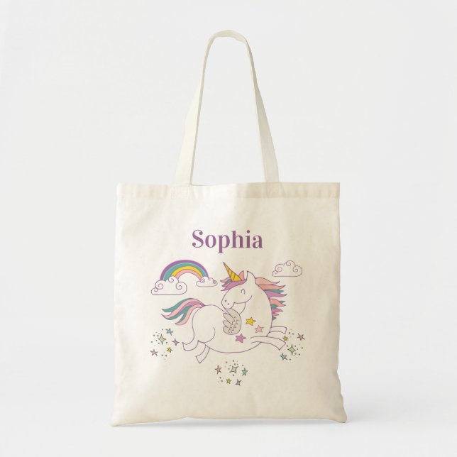 Magique Unicorne Sac réutilisable personnalisé (Devant)