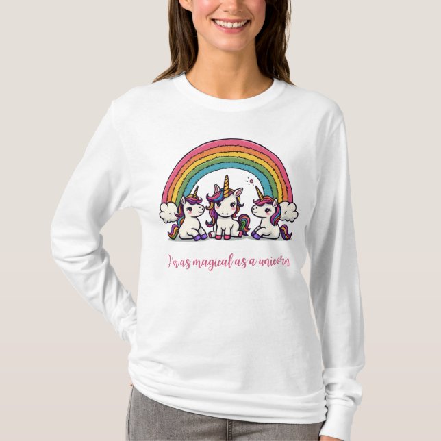Magisch als Einhorn T-Shirt (Vorderseite)