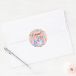 Magisch, Einhorn, Regenbogenaufkleber Runder Aufkleber